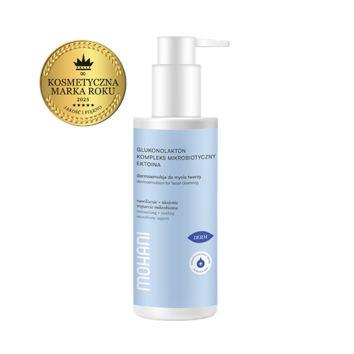 Moisturizing dermoemulsion face wash with gluconolactone, ectoin and microbiotic complex