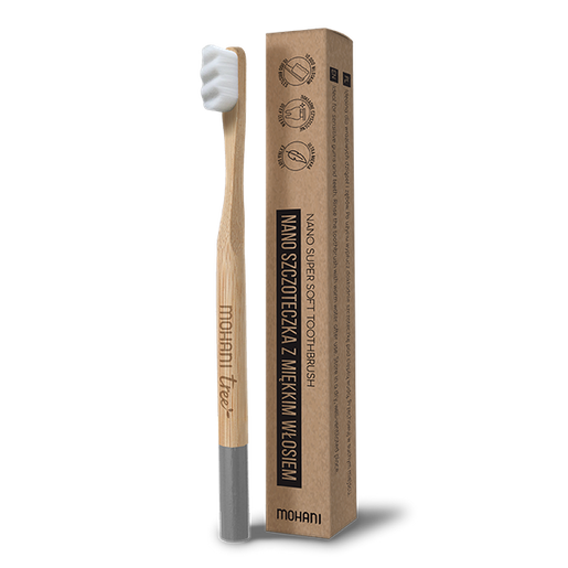 MOHANI Nano Toothbrush - Gray, 10,000 Soft Bristles