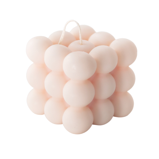 100% natural canola wax Bubble Candle - pink, large