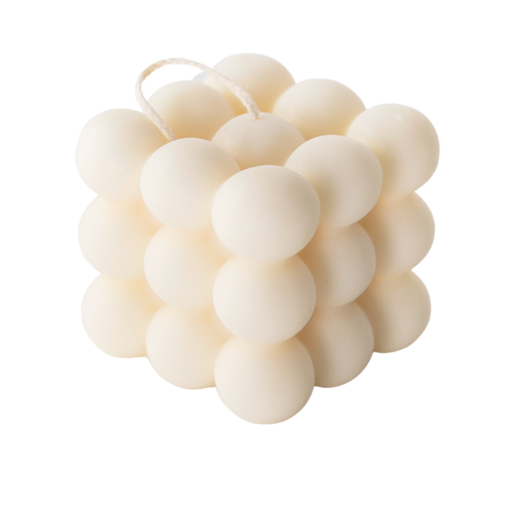 100% natural canola wax Bubble Candle - white, large