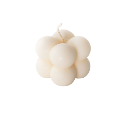 100% natural canola wax Bubble Candle - white, small