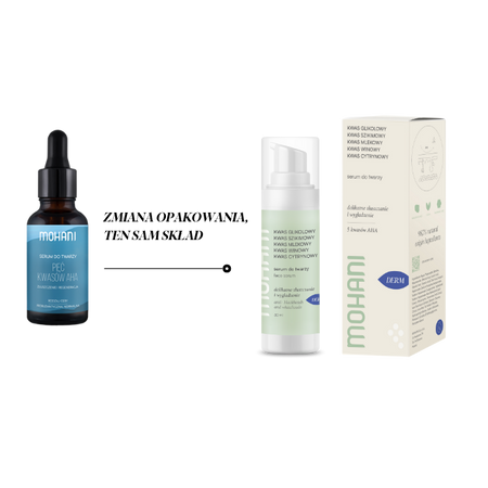 Regenerating and exfoliating face serum five AHA acids Mohani 30ml