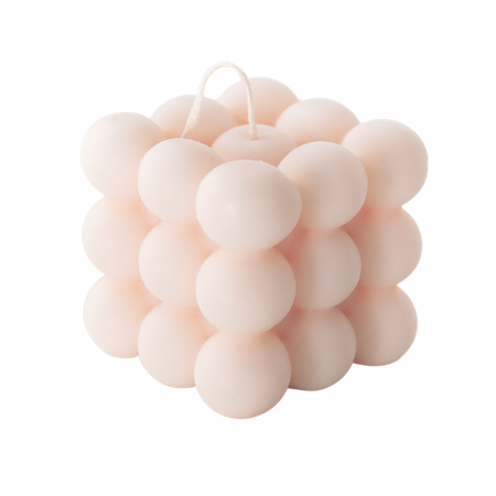 100% natural canola wax Bubble Candle - pink, large