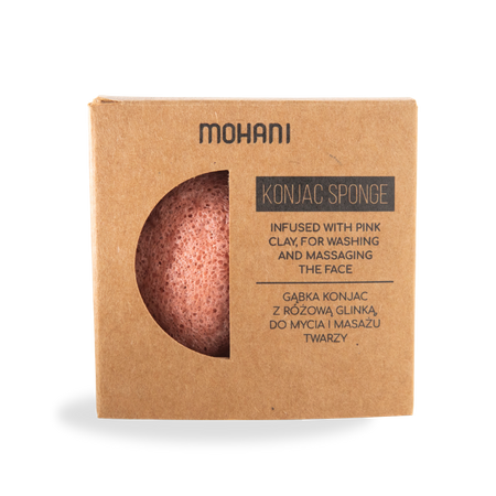 Natural konjac sponge for face cleansing Mohani - with pink clay